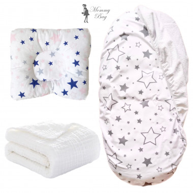 Набор 3в1 RoyalBaby №6 Звездочки с муслиновым пледом (в коляску)
