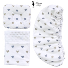 Набор 3в1 в КОЛЯСКУ RoyalBaby №28 Сердечки серо-золотые с пледом Набор 3в1 в КОЛЯСКУ RoyalBaby №28 Сердечки серо-золотые с пледом