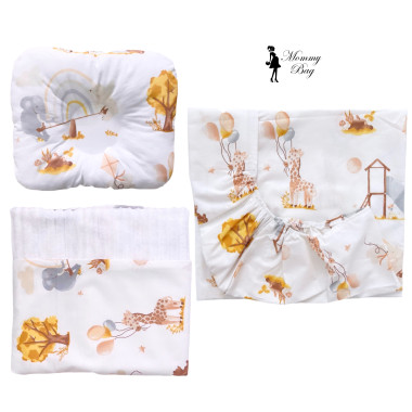 Набор 3в1 в детскую кроватку RoyalBaby №18 Зоопарк c пледом