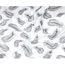 Простыня в стандартную кроватку 120*60 см №8 Перья серые