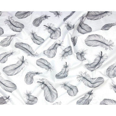 Простыня в стандартную кроватку 120*60 см №8 Перья серые