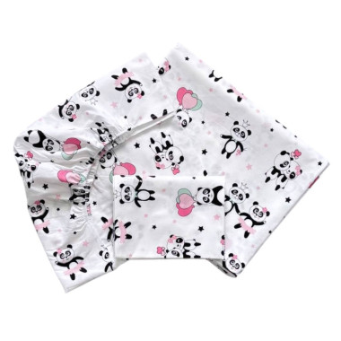 Комплект детского постельного белья 3в1 Mommy Bag №4 Панды розовые
