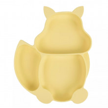 Тарелка силиконовая трехсекционная Лимонная “Лисенок” Тарелка силиконовая трехсекционная Лимонная “Лисенок”