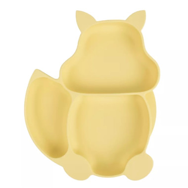 Тарелка силиконовая трехсекционная Лимонная “Лисенок”