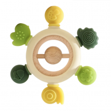 Игрушка-прорезыватель ортодонтический Mommy Bag со съемной насадкой, желто-зеленый