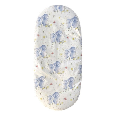 Простынь-наматрасник 80*40 см в коляску №27 Зайчики голубые