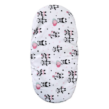 Простынь-наматрасник 80*40 см в коляску №29 Панды розовые