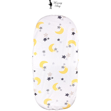 Простынь-наматрасник 80*40 см в коляску №1 Луна со звездочками