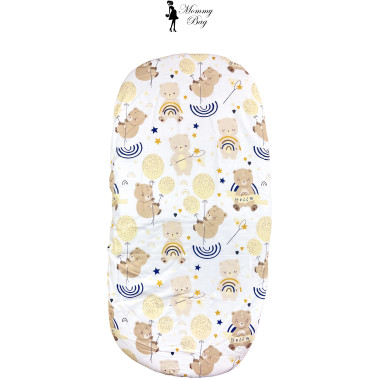 Простынь-наматрасник 80*40 см в коляску №19 Мишка с радугой