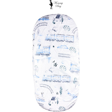 Простынь-наматрасник 80*40 см в коляску №7 Паравозики