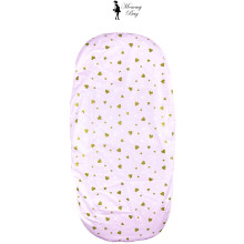 Простынь-наматрасник 80*40 см в коляску №16 Розовый с сердечками (глиттер) Простынь-наматрасник 80*40 см в коляску №16 Розовый с сердечками (глиттер)