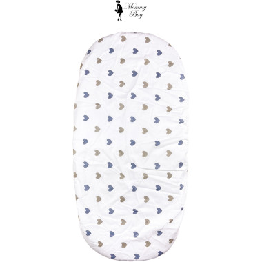 Простынь-наматрасник 80*40 см в коляску №2 Сердечки серо-золотые