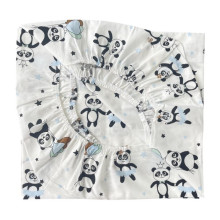 Простыня в стандартную кроватку 120*60 см №30 Панды голубые