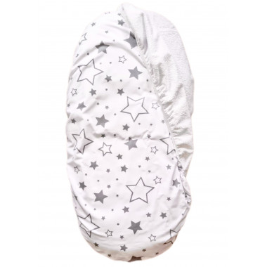 Простынь-наматрасник 80*40 см в коляску №2 Серые звездочки