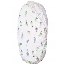 Простынь-наматрасник 80*40 см в коляску №3 Перья зеленые