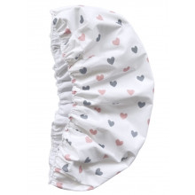 Простынь-наматрасник 80*40 см в коляску №4 Сердечки розовато-серые