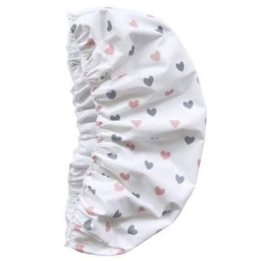 Простынь-наматрасник 80*40 см в коляску №4 Сердечки розовато-серые