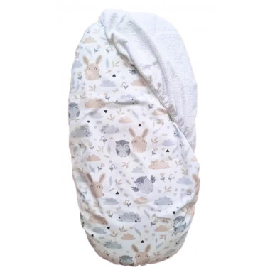 Простынь-наматрасник 80*40 см в коляску №17 Совы и зайчики