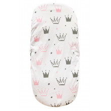 Простынь-наматрасник 80*40 см в коляску №11 Короны розовые Простынь-наматрасник 80*40 см в коляску №11 Короны розовые