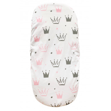 Простынь-наматрасник 80*40 см в коляску №11 Короны розовые