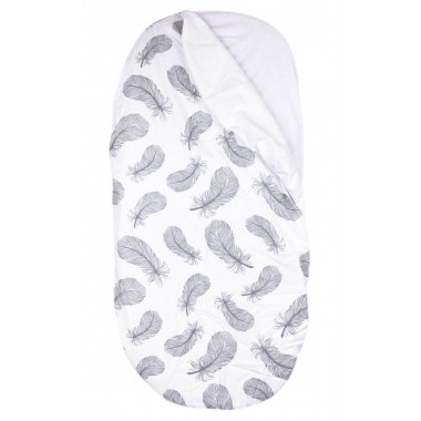 Простынь-наматрасник 80*40 см в коляску №8 Перья серые