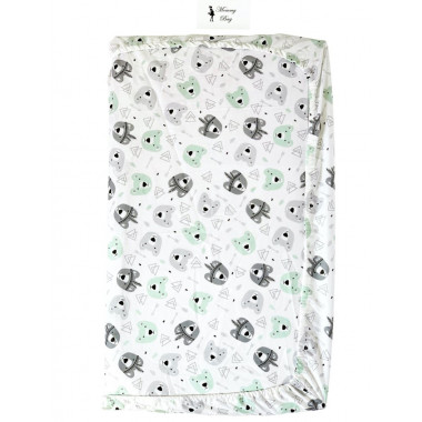 Простынь на резинке в детскую кроватку Мишки-индейцы арт.СТ-17