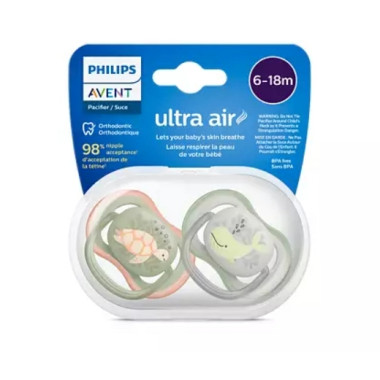 Пустышка Philips Avent Ultra Air для мальчиков 6-18 месяцев, 2 шт.