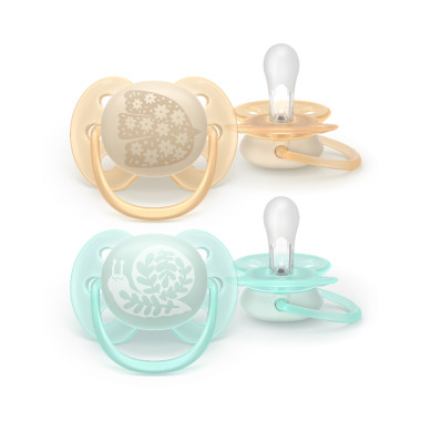 Пустышка Philips Avent Ultra Soft ультрамягкая, нейтральная 0-6 месяцев, 2 шт.