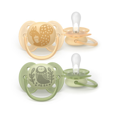 Пустышка Philips Avent Ultra Soft ультрамягкая, нейтральная 6-18 месяцев, 2 шт.