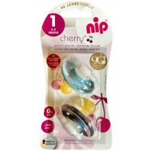 Пустышка Nip Вишенка, 0-6 мес. (с рождения), латекс, для мальчика, 2 шт. (Темно-синие)