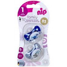 Пустышка Nip Моя семья, 0-6 мес., силикон, для мальчика, 2 шт.