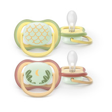 Пустышка Philips Avent Ultra Air ночная, нейтральная 0-6 месяцев, 2 шт. Пустышка Philips Avent Ultra Air ночная, нейтральная 0-6 месяцев, 2 шт.