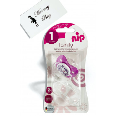 Пустышка с крышкой Nip Моя семья, 0-6 мес., силикон, для девочки Коалы, 1 шт.