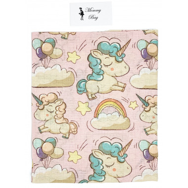 Муслиновая пеленка 100х80 см Розовые Единороги #5