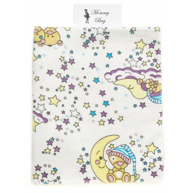 Фланелевая пеленка байковая с начесом Мишка на Луне #8 110х90см