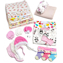 Набор в роддом макси детские пеленки 14+9 для девочки Набор в роддом макси детские пеленки 14+9 для девочки