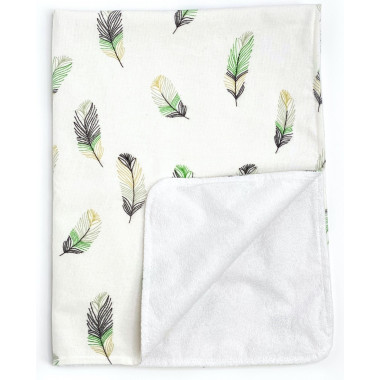 Непромокаемая пеленка многоразовая Перья - #8 90х60 см