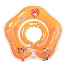 Круг для купания с погремушкой Aqua Baby (Оранжевый)
