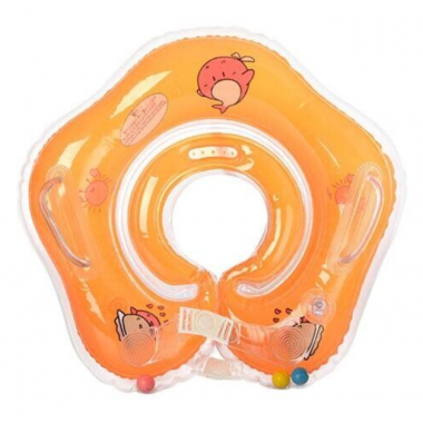 Круг для купания с погремушкой Aqua Baby (Оранжевый)