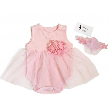 Боди-платье Розовое с фатином RoyalBaby р.62, 0-6 мес