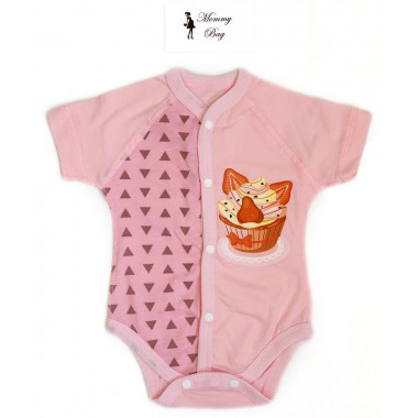 Боди Розовый RoyalBaby Пироженко р.56, 0-3 мес