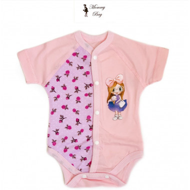 Боди Розовый RoyalBaby Цветочки р.56, 0-3 мес