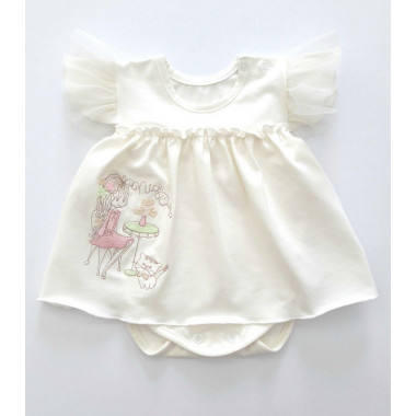 Боди-платье Молочное Nice Day, р.56, 0-6 мес