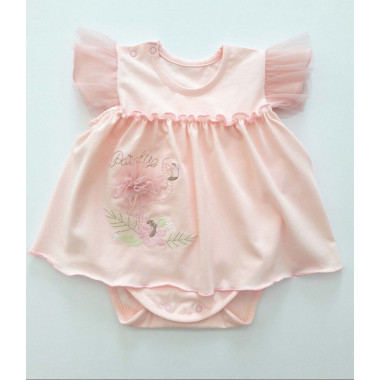 Боди-платье Розовое Paradise, р.56, 0-6 мес