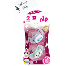 Пустышка Nip Моя семья НОЧЬ, 5-18 мес., силикон, для мальчика, 2 шт.