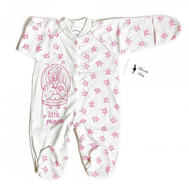 Человечек RoyalBaby Короны Розовые Lillte Princess р.56, 0-3 мес