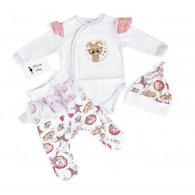 Комплект 3 ед. RoyalBaby Зайка с пончиком, р.56 - 0-3 мес.