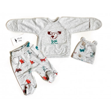 Комплект 3 ед. RoyalBaby Собачки р.56, 0-3 мес