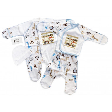 Комплект 4 ед. RoyalBaby Бегемотик р.56, 0-3 мес