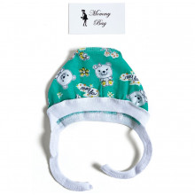 Шапочка-чепчик 0-3 мес Зеленые мишки №36 62 см
